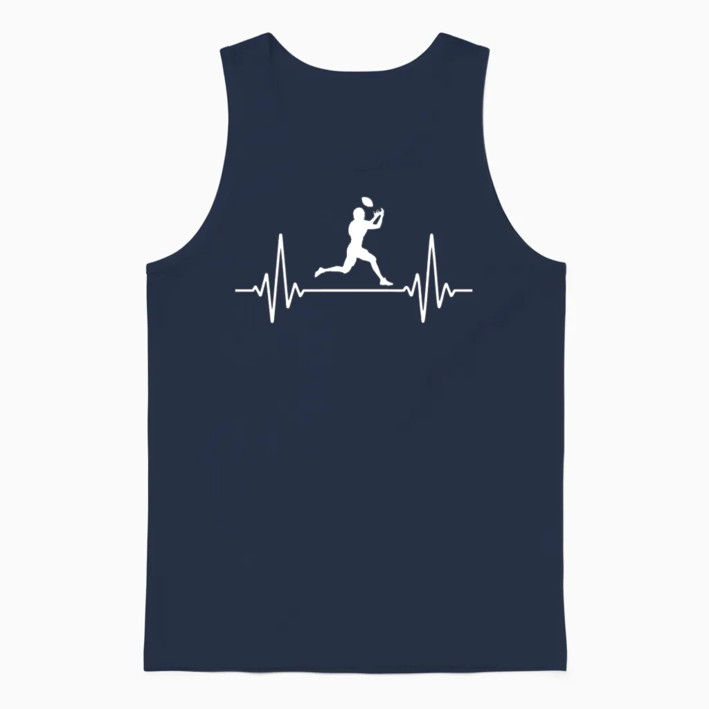 Football Heartbeat | Football Lovers Unisex Tank Top in Navy