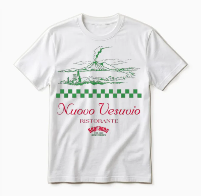 Logo Nuovo Vesuvio T-Shirt, White, S Unisex T-Shirt in White