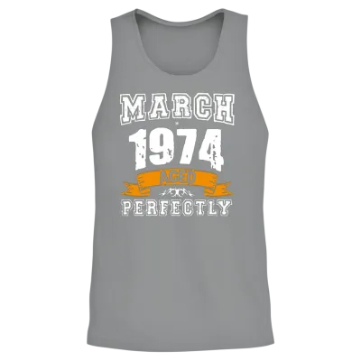 March 1974 Vintage Birthday Present Unisex Tank Top - Sport Grey