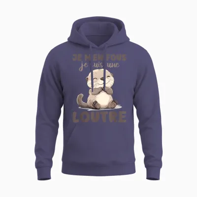 Je M'en Fous Je Suis Une Ottre Soft T-Shirt, White, S Unisex Hoodie - Heather Sport Dark Navy