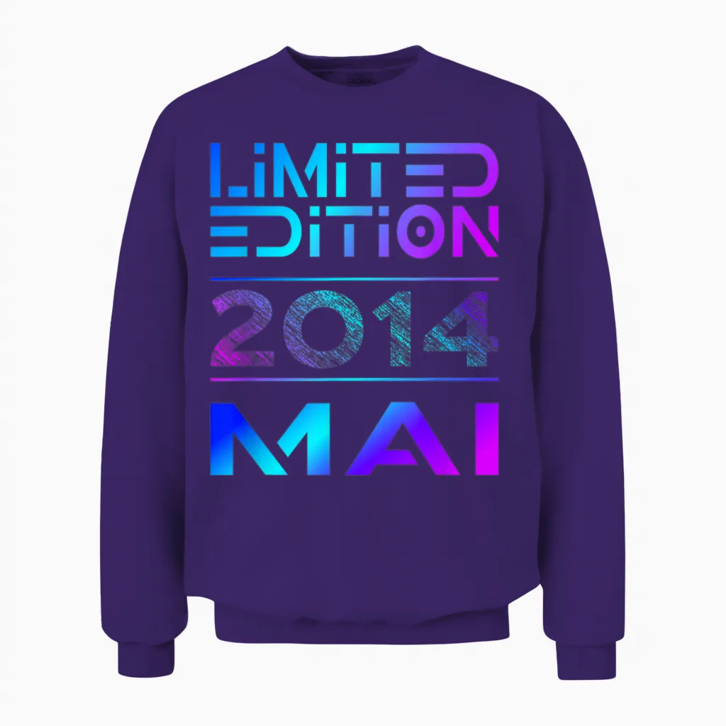 Limited Edition Mai 2014 Junge Mädchen 12. Geburtstag Unisex Sweatshirt in Purple