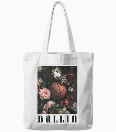 Basketball Jersey Basketball Sports Backprint Basketball T-Shirt, Black Tote Bags - White