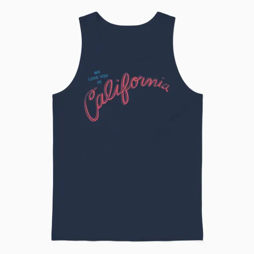 We Love You in California Unisex Tank Top in Navy