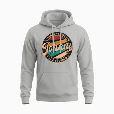 Johnny L'homme Le Myth La Légende Idée Cadeau Prénom Johnny T-Shirt, Black, S Unisex Hoodie - Ash