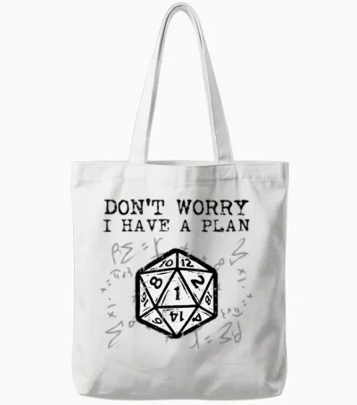 Rpg Gamer Dont Worry I Have Plan Funny Men Boys Tote Bags - White
