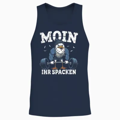 Funny Moin Ihr Spacken Bodybuilding Seagull Fitness Gym Moin Unisex Tank Top - Navy