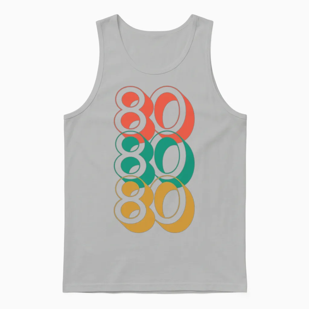 Retro 80s Unisex Tank Top in Ash