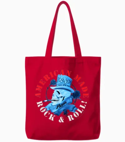 Offizielles Poison American Made Retro Rock & Roll Band Tote Bags - Red