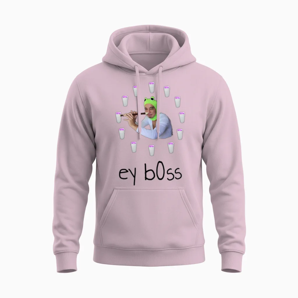 Filthy Frank Ey Boss Unisex Hoodie in Light Pink