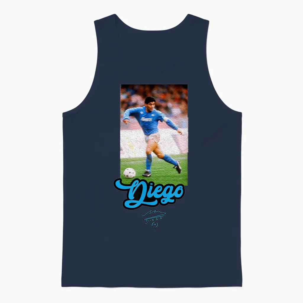Maradona Diego Naples Unisex Tank Top in Navy