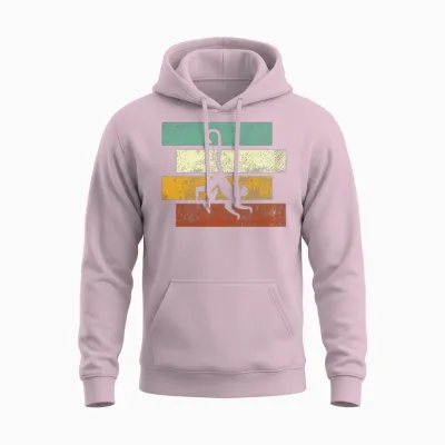 Monkey Retro Unisex Hoodie - Light Pink