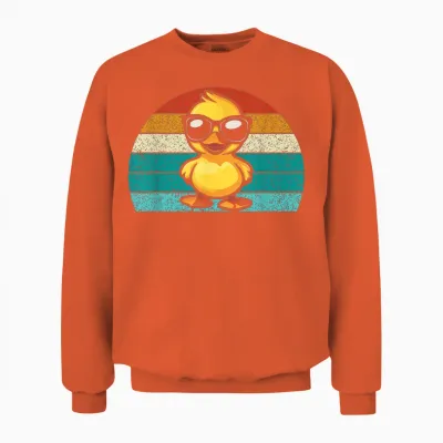 Coole Gelbe Retro Ente Mit Sonnenbrille, Lustige Ente Unisex Sweatshirt - Orange