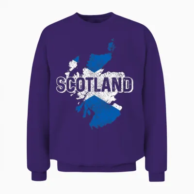 Scotland Scottish Flag Uk Vintage Unisex Sweatshirt - Purple