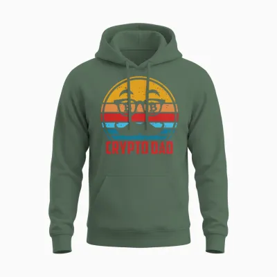 Crypto Dad, Bitcoin, Cryptocurrency, Crypto Unisex Hoodie - Military Green
