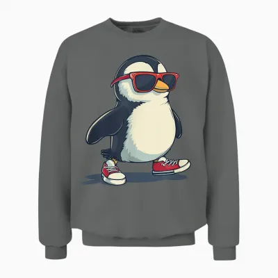 Lustiger Pinguin Mit Coolen Schuhen Und Sonnenbrille Unisex Sweatshirt - Graphite Heather