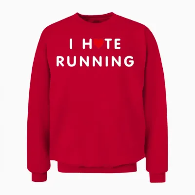 I Hate Running Simple Unisex Sweatshirt - Red