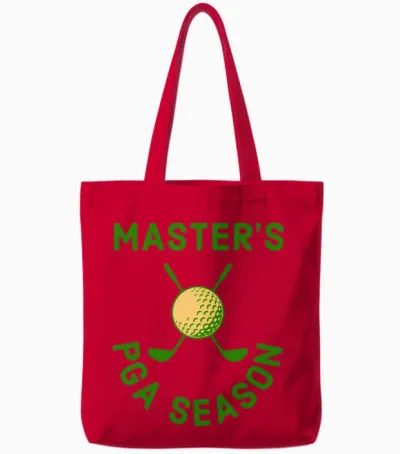 Masters Pga Season Retro Tote Bags - Red