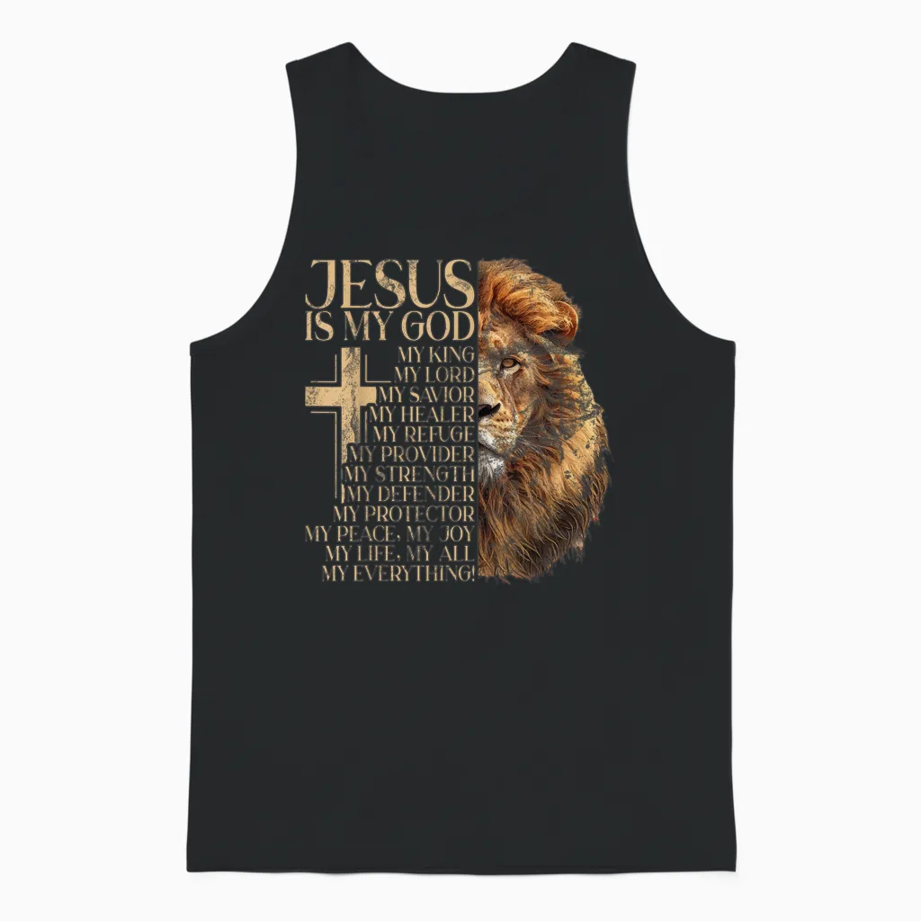 Unisex Adult T-Shirt - Black - Small - Short Sleeve - Classic - Crew Neck - Polyester 100% - Religious Symbol Design - Christians Unisex Tank Top in Black