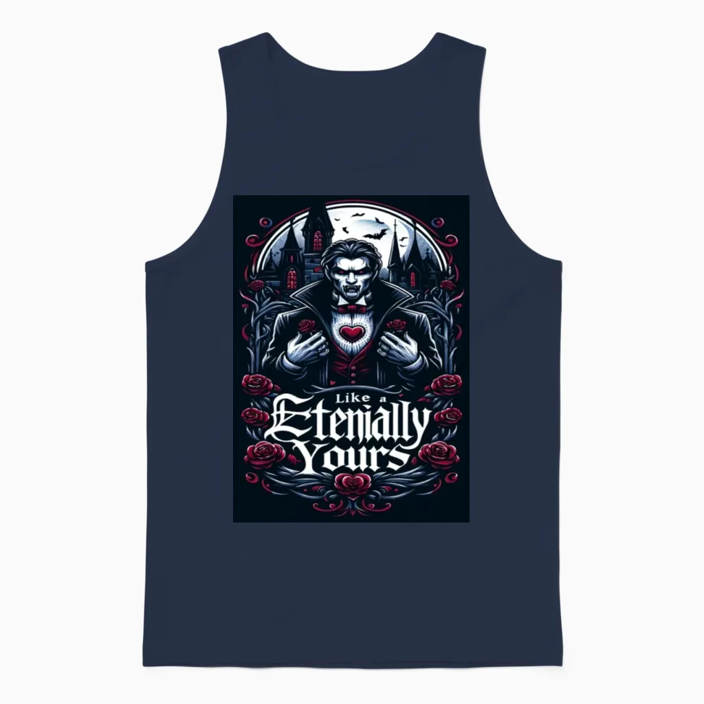 Funny Eternally Yours Unisex Tank Top in Navy
