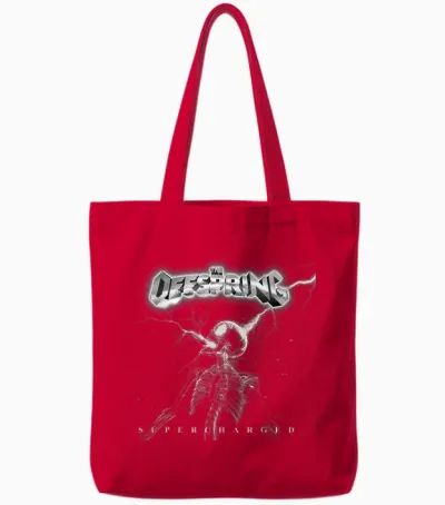 The Offspring Logo (silver) T-Shirt, Black, S Tote Bags - Red