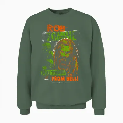 Rob Zombie - Pure Terror T-Shirt, Black Unisex Sweatshirt - Military Green