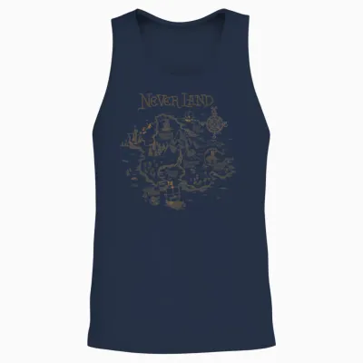 Disney Peter Pan Never Land Map Graphic Unisex Tank Top - Navy