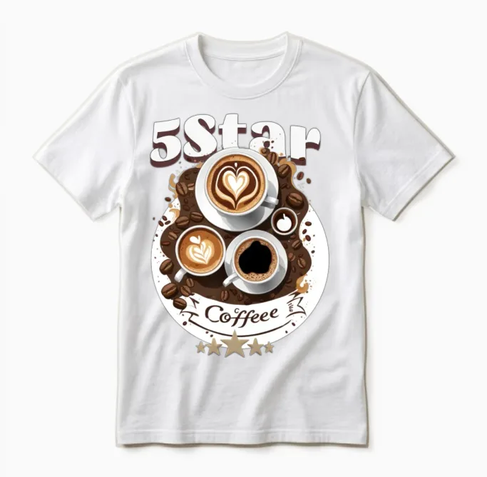 '5-Star Coffee' Setting Gd Coffee Gift Unisex T-Shirt in White