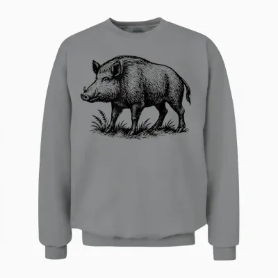 Wild Boar Hunting Gift, Wild Pig Hunter Outfit for Men and Women Unisex Sweatshirt - Sport Grey