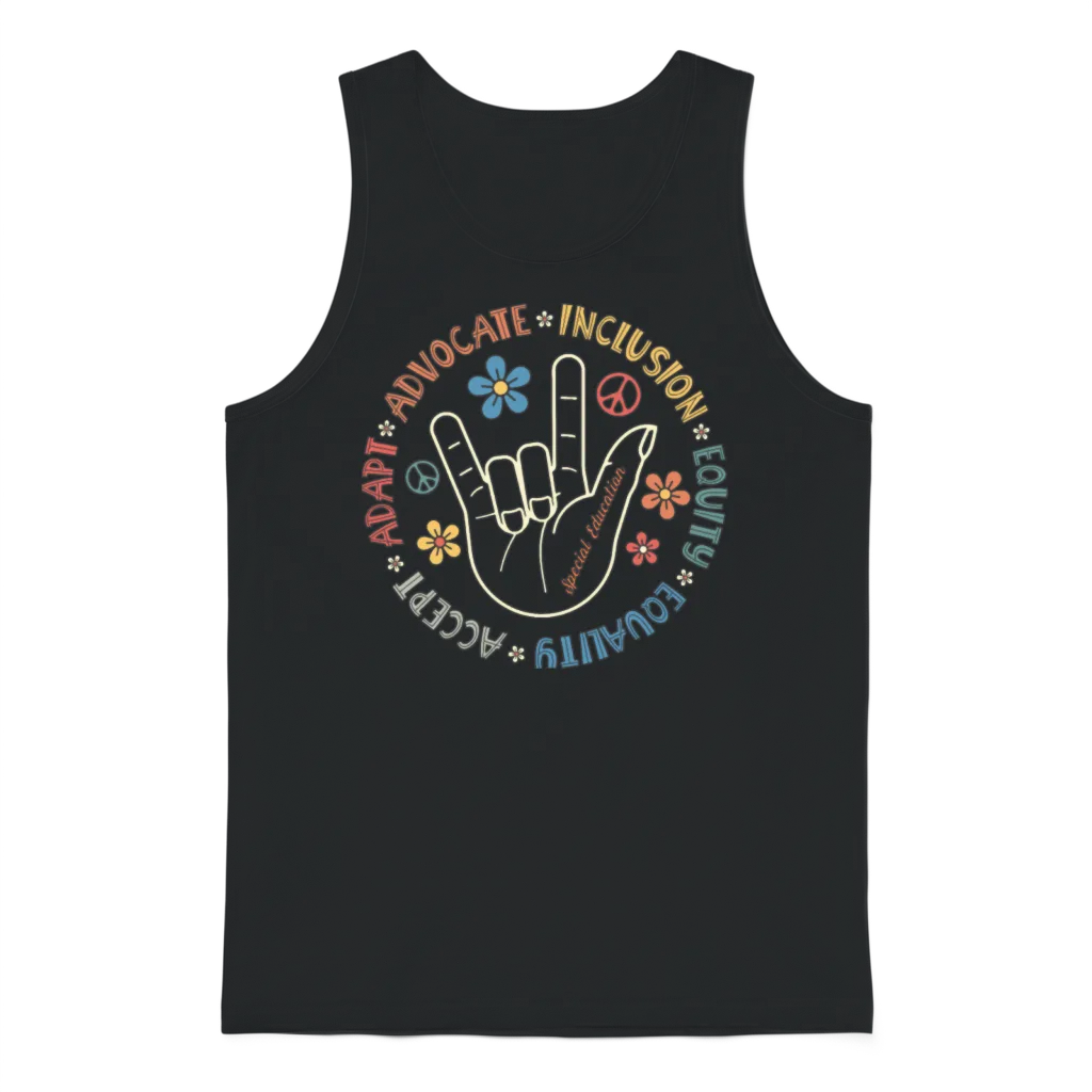 Vintage Autism, Special Education Unisex Tank Top - Black