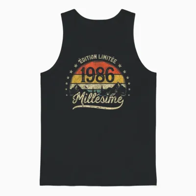 Vintage 1986 Vintage Gift Man 40 Years Birthday Unisex Tank Top - Black