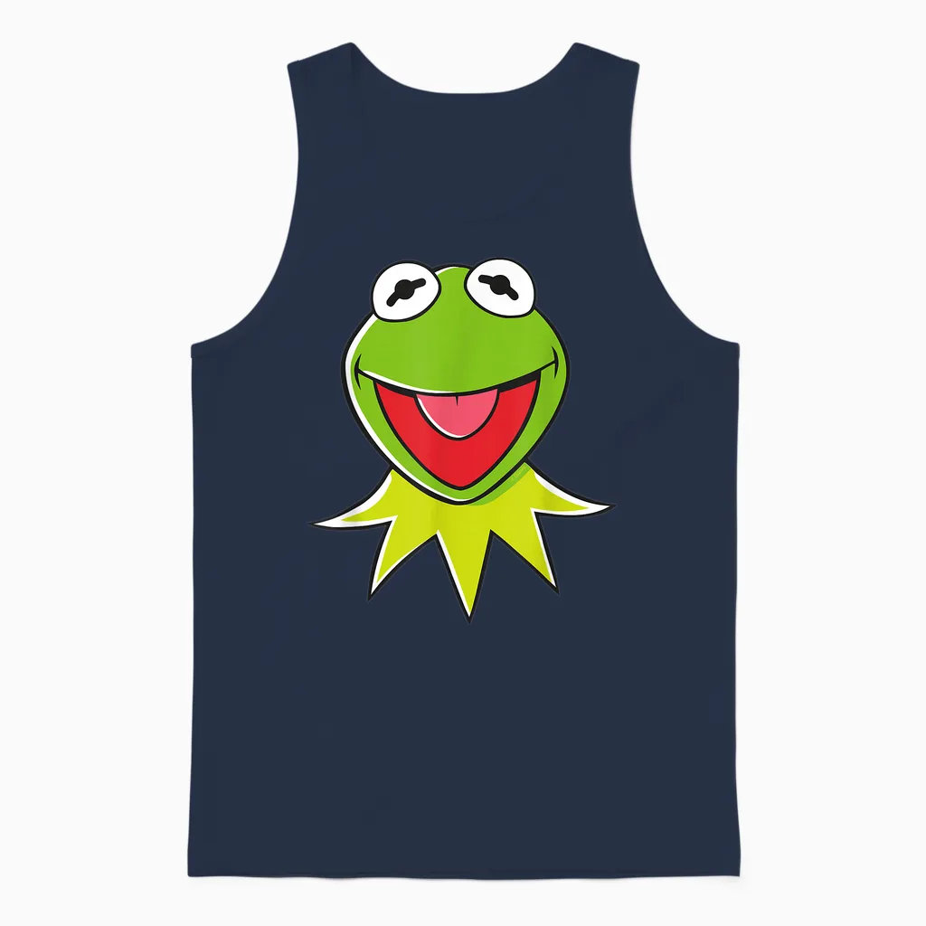 The Muppets Kermit Head Unisex Tank Top in Navy
