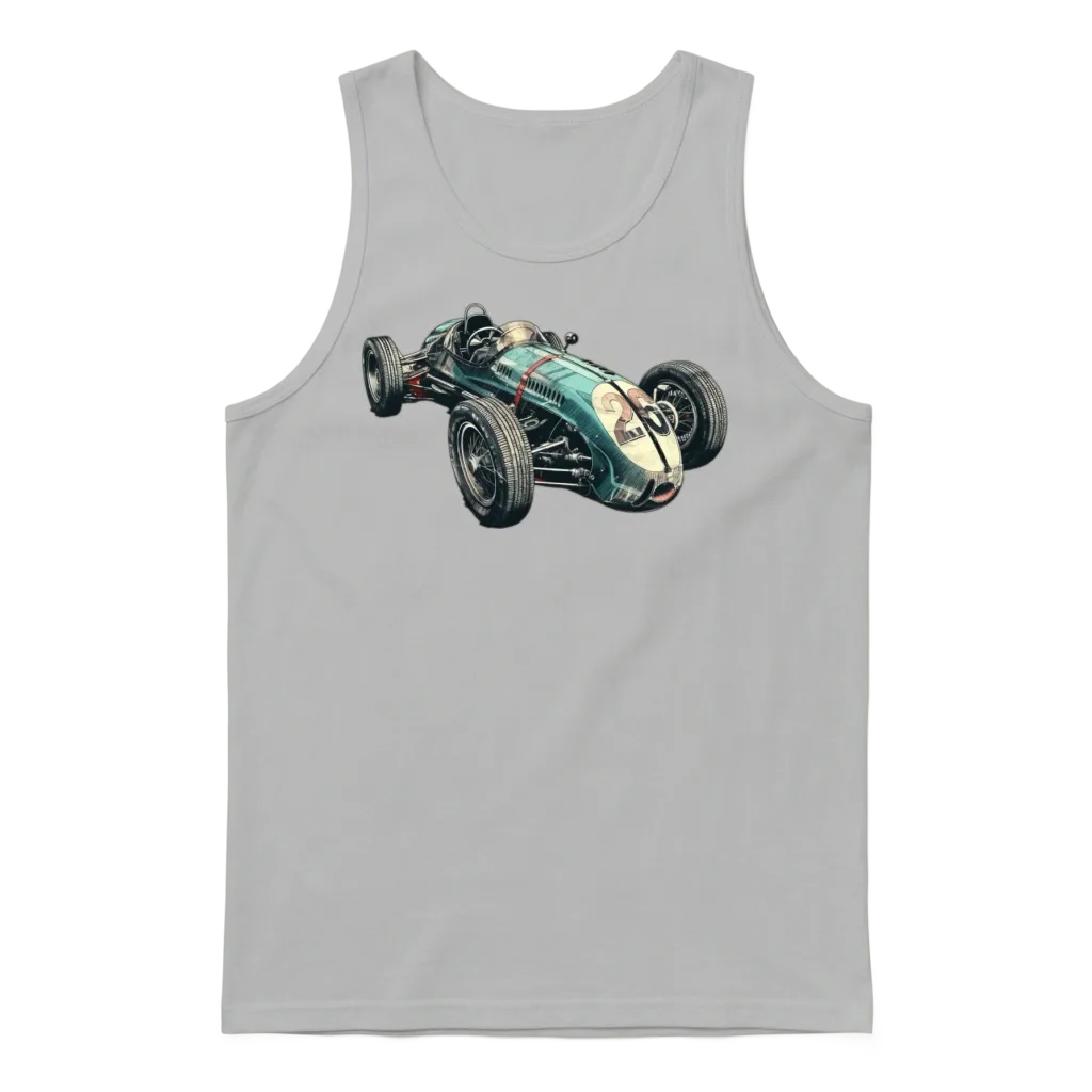 Vintage Retro Race Car โ Cars & Muscle Gift Unisex Tank Top - Ash