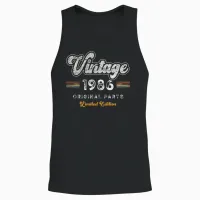 Vintage 1986 Original Teile Limited Edition 40. Geburtstag Unisex Tank Top in Black - 2