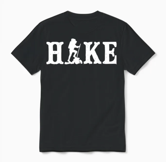 Hike Hiking & Outdoors Gift Unisex T-Shirt in Black