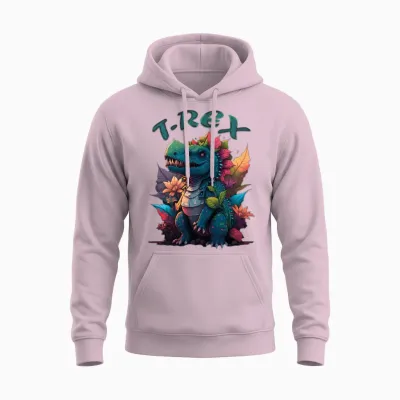T-Rex Unisex Hoodie - Light Pink