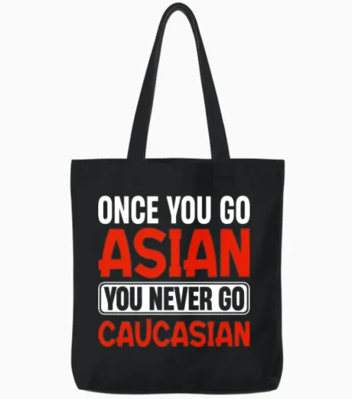 Funny Asian Pride Tote Bags in Black