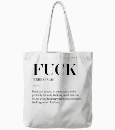Verb Fuck Tote Bags - White