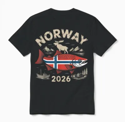 Norwegen 2026 Tour Angeln Unisex T-Shirt - Black