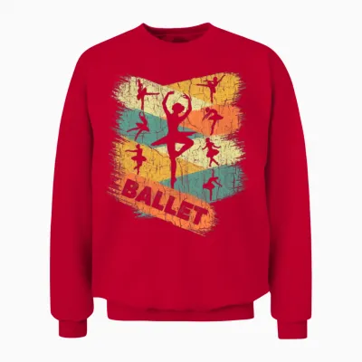 Retro Ballet Dancer Unisex Sweatshirt - Red