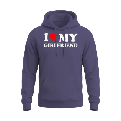 I Love My Girlfriend Gf I Heart My Girlfriend Gf Unisex Hoodie - Heather Sport Dark Navy