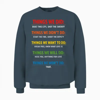 Things We Did T Music Song Lyrics Retro Vintage Unisex Sweatshirt - Dark Heather