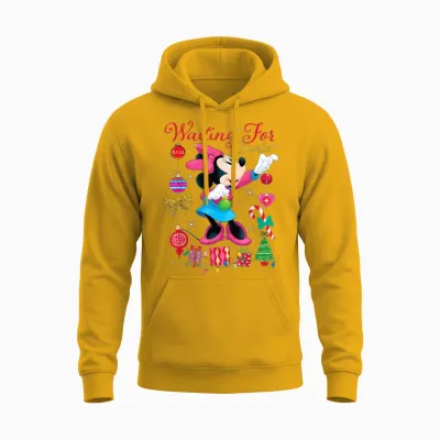 Disney Minnie Mouse Christmas Waiting for Santa Holiday Unisex Hoodie - Gold