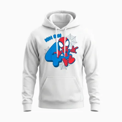 Children's Marvel Spider-Man Cute Spidey Birthday T-Shirt 4 Years Unisex Hoodie - White