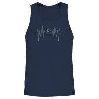 Pole Vault Heartbeat Unisex Tank Top - Navy – 2