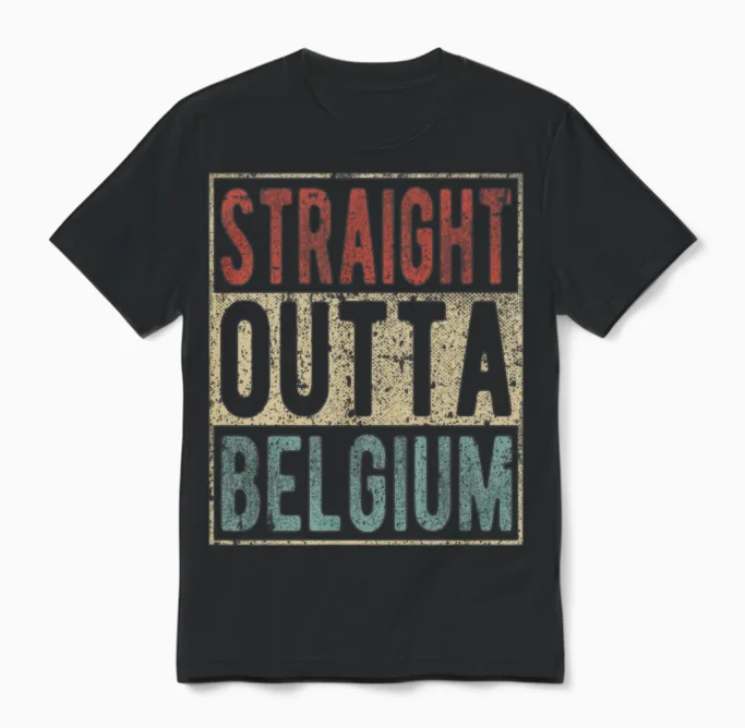 Straight Outta Belgium Unisex T-Shirt in Black