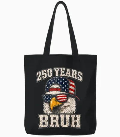4th of July Boys Outfit Teen 250 Year American Anniversary Tote Bags - Black