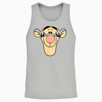 Disney Winnie the Pooh Tigger Big Face T-Shirt, Orange, S Unisex Tank Top - Ash