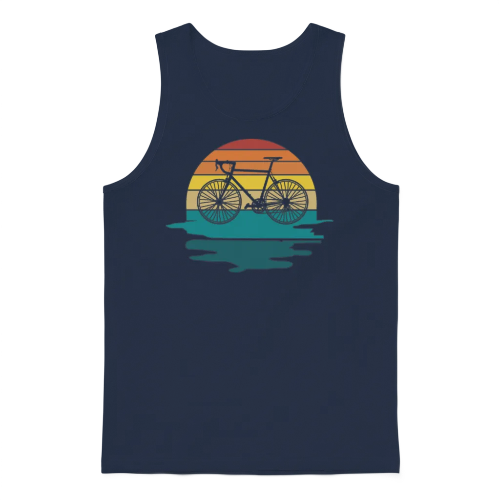 Biking Retro as a Cool Retro Design. Unisex Tank Top - Navy