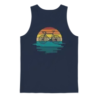 Biking Retro as a Cool Retro Design. Unisex Tank Top - Navy – 1