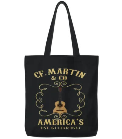 Martin Dual Guitars Vintage Birthday T Shirt Gift Tote Bags - Black